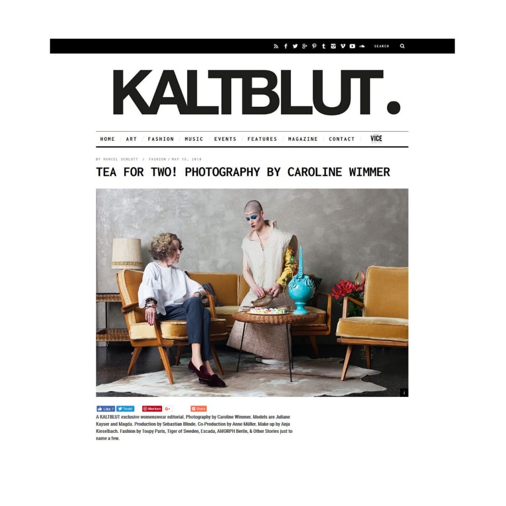 Fashion Editorial "Tea for Two" has been published in Kaltblut Magazine